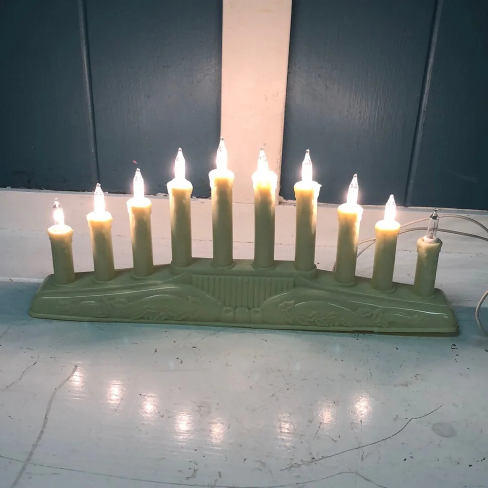 Vtg 10‎ LiteBulbs Candolier Electric Plastic Drip Yuletide Christmas candle lite
